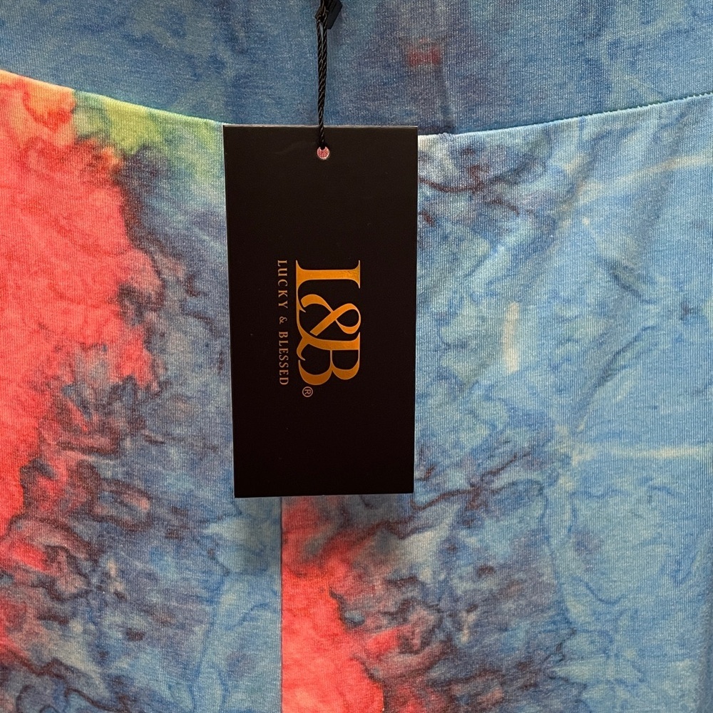 NWT-L&B Vibrant Tie-Dye flare bottom pant - Picture 2 of 4